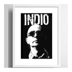 Cuadro Indio Solari En Blanco Y Negro Rock Brs1 Con Paspartú