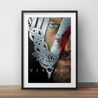 Cuadro Vikingos Vikings Serie Tv Arte Decoracion Paspartú Marco Negro