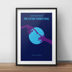 Cuadro Et El Extraterrestre Minimalista Pelicula Paspartú Marco Negro