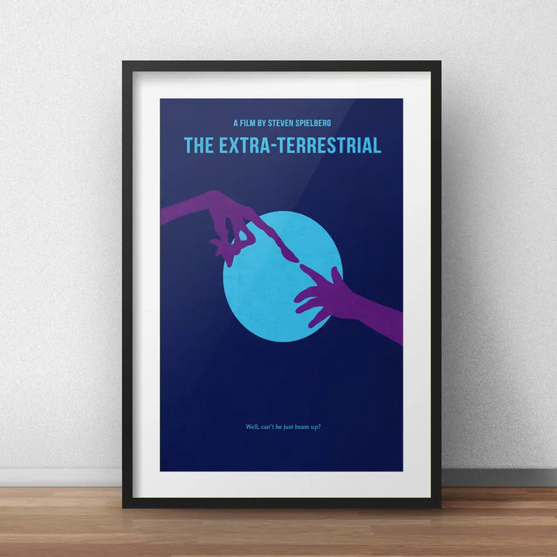 Cuadro Et El Extraterrestre Minimalista Pelicula Paspartú Marco Negro