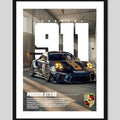 Cuadro Porsche 911 Gt3 Rs Auto Modelo Arte Decoracion Marco Negro