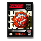 Cuadro Nba Jam Game Retro Baloncesto Basket Videojuego Marco Negro