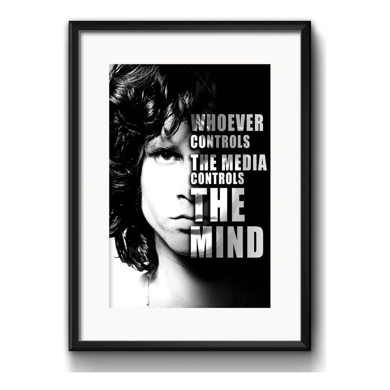 Cuadro Jim Morrison The Doors Frase Rock Decoracion Paspartú Marco Negro
