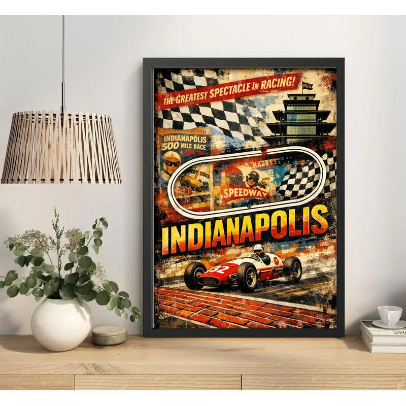 Cuadro Indianapolis Circuito Carrera Formula 1 Autodromo Marco Negro