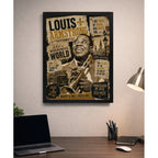 Cuadro Louis Armstrong Jazz New Orleans Musica Arte Vintage Marco Negro