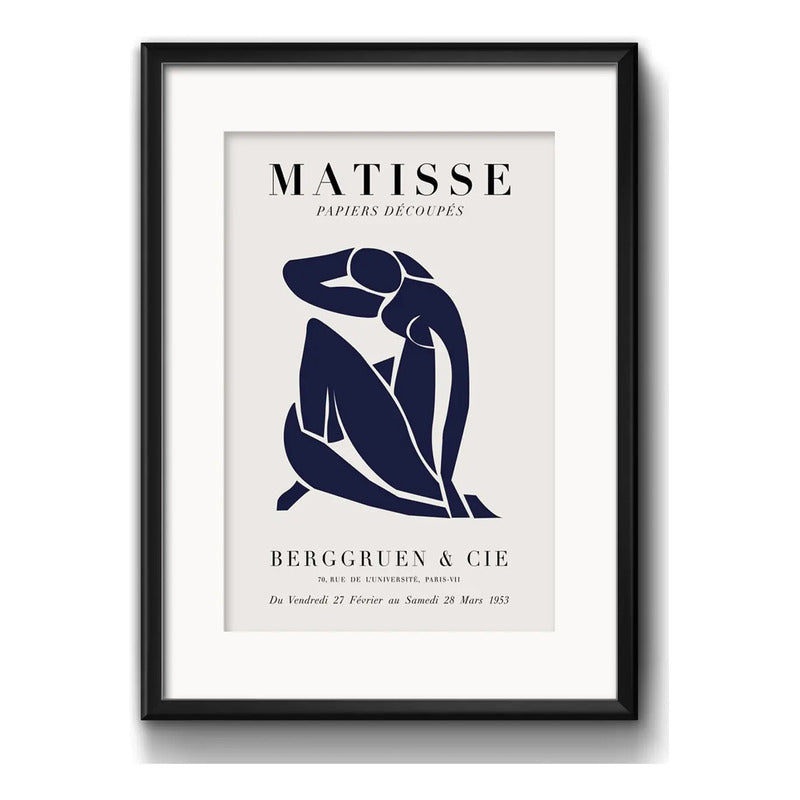 Cuadro Matisse Exposicion Abstracto Br8 53x43cm Con Paspartú Marco Negro