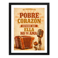 Cuadro Ke Personajes Pobre Corazon Letra Musica Cumbia Arte Marco Negro