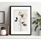 Cuadro Flores Hojas Secas Botanica Decoracion Con Paspartú Flor De Cafe The Coffee Flower Con Marco Negro