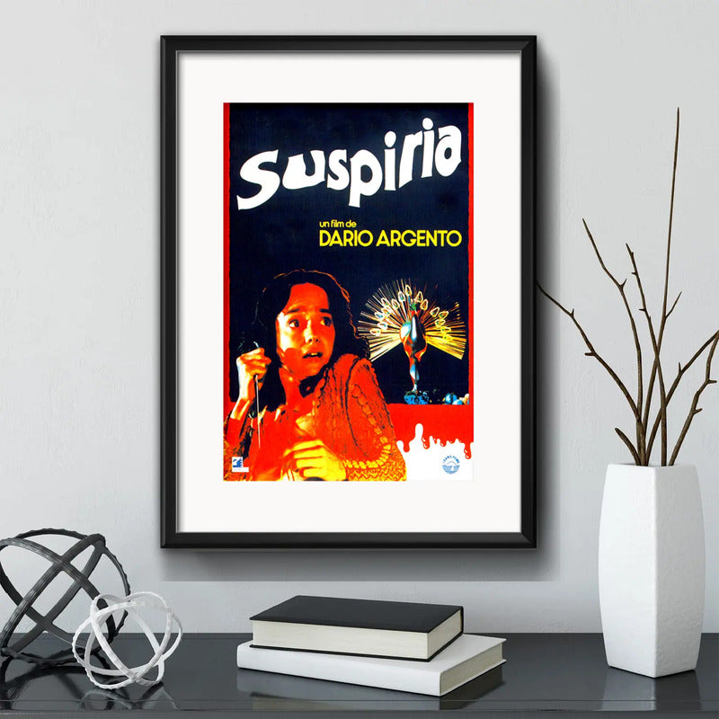 Cuadro Suspiria Dario Argento Pelicula Terror Con Paspartú Marco Negro