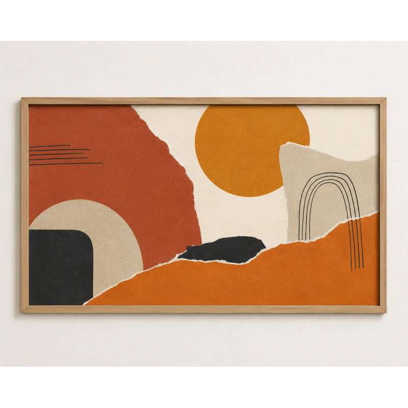 Cuadro Dormitorio Living Boho Abstract Tonos Terrosos Grande Abstracto Textura Marrón Claro