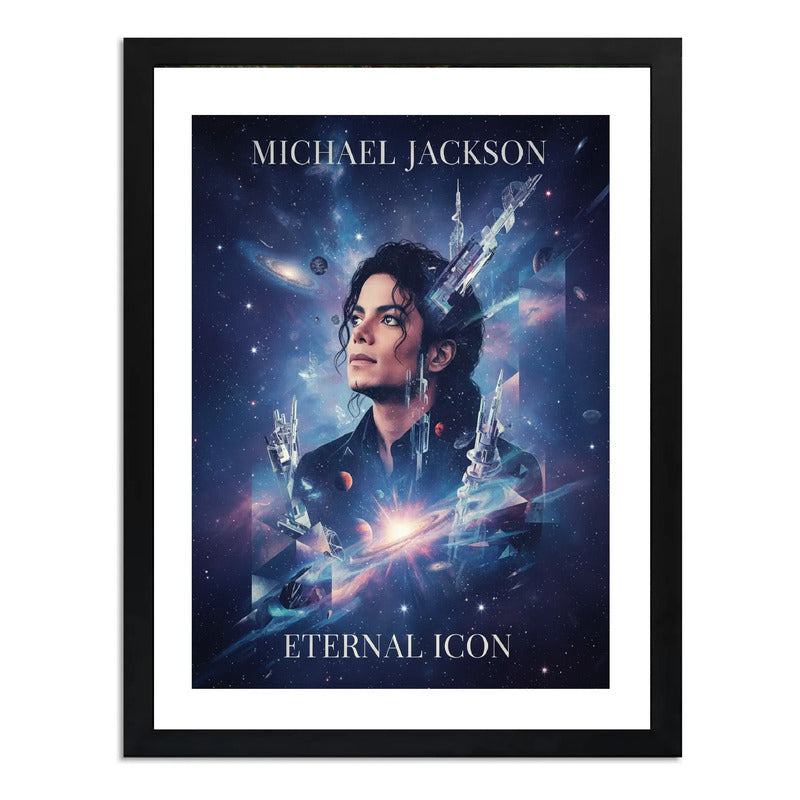 Cuadro Michael Jackson Eternal Icon Musica Pop Rock Arte Marco Negro