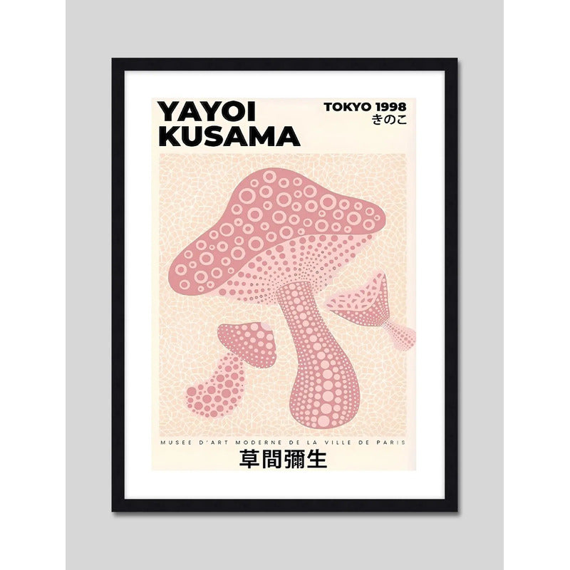 Cuadro Yayoi Kusama Cucumelo Hongos Tokyo Arte Japones Marco Negro