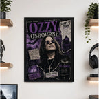 Cuadro Ozzy Osbourne Prince Of Darkness Rock Arte Vintage Marco Negro