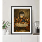 Cuadro La Última Cena De Jesús Cristo Arte Sacro Biblia Marco Negro