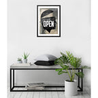 Cuadro Keep It Open Frase Motivacional Coach Decoracion Marco Negro