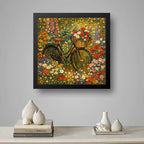 Cuadro Bicicleta Gustav Klimt Flores Jardin Campestr 33x33cm Marco Negro