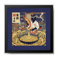 Cuadro Gato Negro Cocina Ramen Nigiri Arte Japonés Coleccion Marco Negro