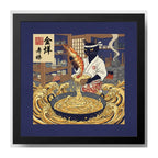 Cuadro Gato Negro Cocina Ramen Nigiri Arte Japonés Coleccion Marco Negro