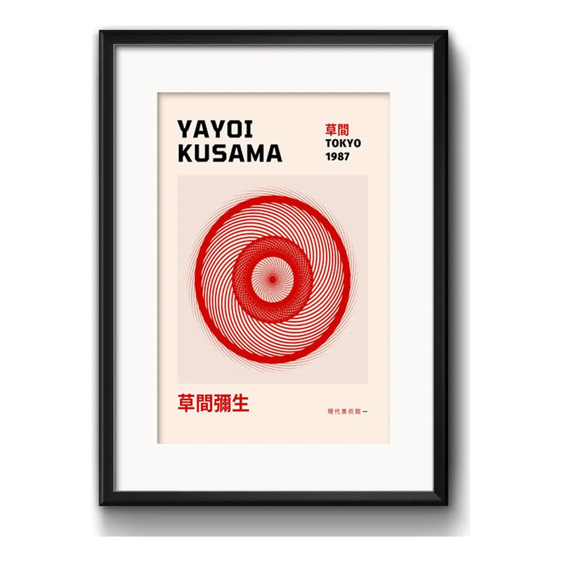 Cuadro Yayoi Kusama Arte Tokio 1987 53x43cm Con Paspartú Marco Negro