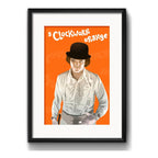 Cuadro La Naranja Mecánica Pop Art Pelicula Con Paspartú Marco Negro