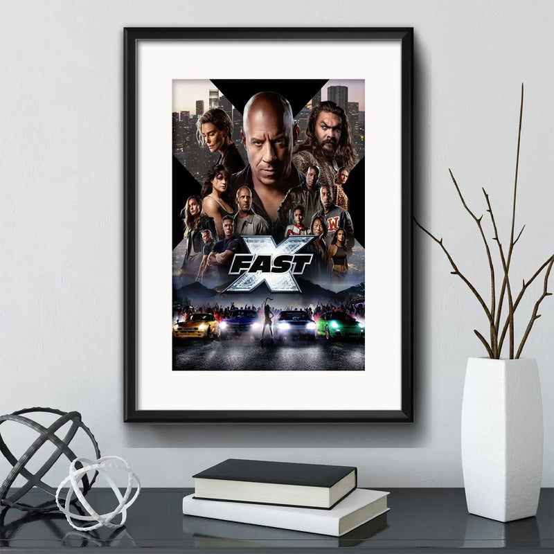 Cuadro Rápidos Furiosos Fast X Furious Pelicula Con Paspartú Marco Negro