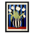 Cuadro Para Dormitorio Living Flores Tulipanes Blancos Arte Tulipanes Blancos 2 Marco Negro