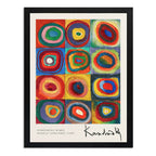 Cuadro Living Kandinsky Anillos Concéntrico Abstracto Arte Marco Negro