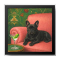 Cuadro Bulldog Frances Sofá Arte Decoracion Living Cocina Marco Negro