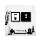 Set 2 Cuadros Am Pm Mate Vino Cocina Living Decoracion