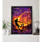 Cuadro Rugby Art Drop Kick Jugador Club Deportes Decoracion Marco Negro