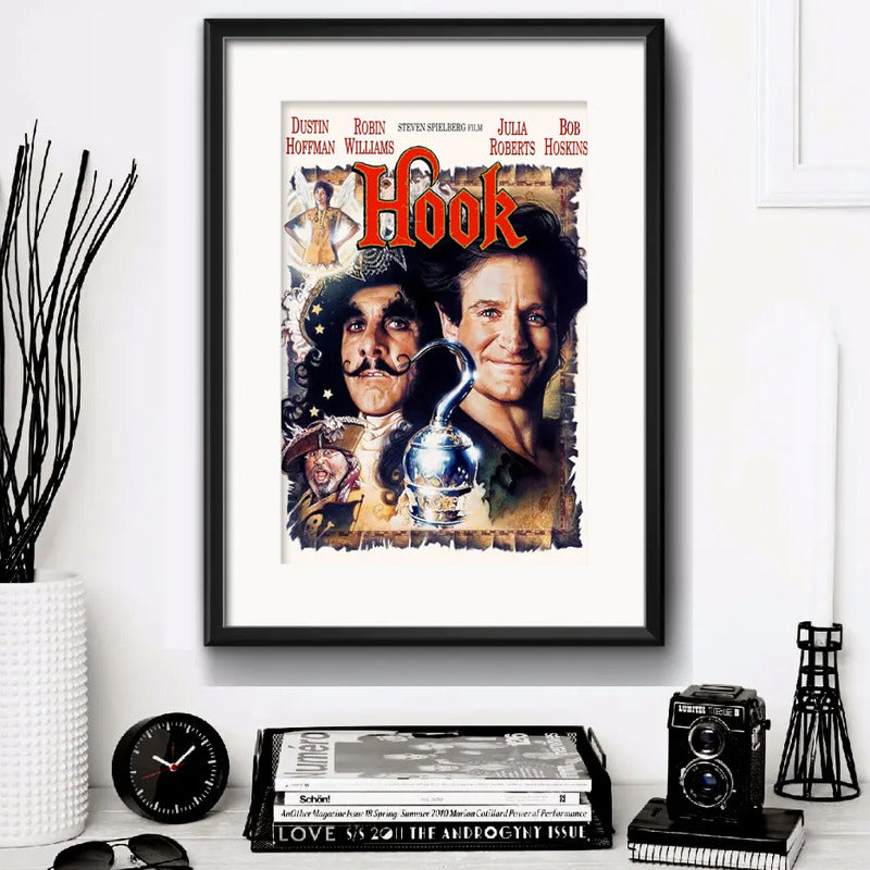 Cuadro Hook Pelicula Cinema Decoracion Con Paspartú Marco Negro