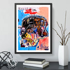 Cuadro Basquiat Arte Urbano Callejera Graffitis Street Art Basquiat Scull Con Marco Negro