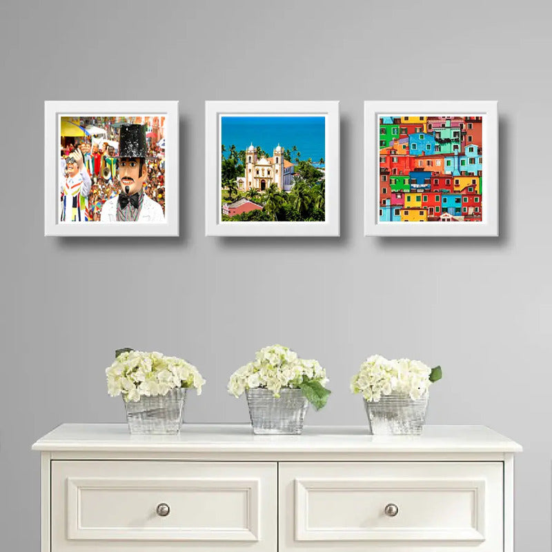 Set 3 Cuadros Olinda Pernambuco Recife Brasil Carnaval Arte