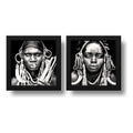 Set 2 Cuadros Africanos Blanco Y Negro Etnico Decoracion Brs