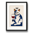 Cuadro Gato Blanco Tomando Vino Bar Decoracion Con Paspartú