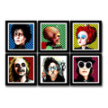 Set 6 Cuadros Tim Burton Pop Art Peliculas Cine Decoracion Marco Negro