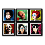 Set 6 Cuadros Tim Burton Pop Art Peliculas Cine Decoracion Marco Negro