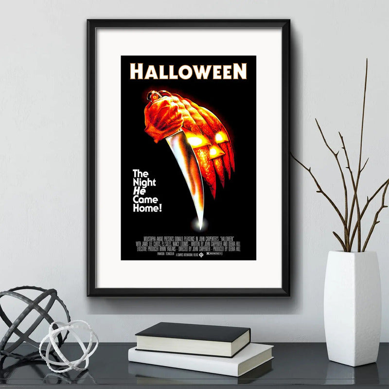 Cuadro Halloween By John Carpenter Terror Pelicula Paspartú Halloween 1 - 1978 Con Marco Negro