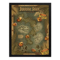 Cuadro Jurassic Park Mapa De Isla Nublar Dinosaurio Pelicula Marco Negro