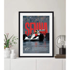 Cuadro Ayrton Senna Formula 1 Signature Auto Carrera Arte Marco Negro