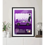 Cuadro Porsche Carrera Anime Noragami Auto Modelo Decoracion Marco Negro