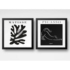 Set 2 Cuadros Henri Matisse Pablo Picasso En Blanco Y Negro Marco Negro