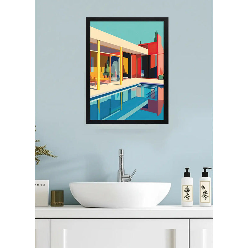Cuadro Arquitectura Moderna Bauhaus Proyectos De Decoracion Casa Con Piscina David Hockney Negro