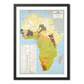 Cuadro Mapas Del Mundo Mapamundi Cartografia Vintage Arte Mapa De Los Grupos Etnolingüísticos En África Con Marco Negro