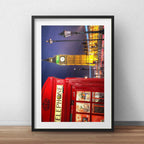 Cuadro Londres Inglaterra Big Ben Ciudad Decoracion Paspartú Marco Negro