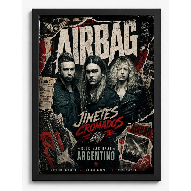 Cuadro Airbag Banda Rock Argentino Musica Decoracion Marco Negro