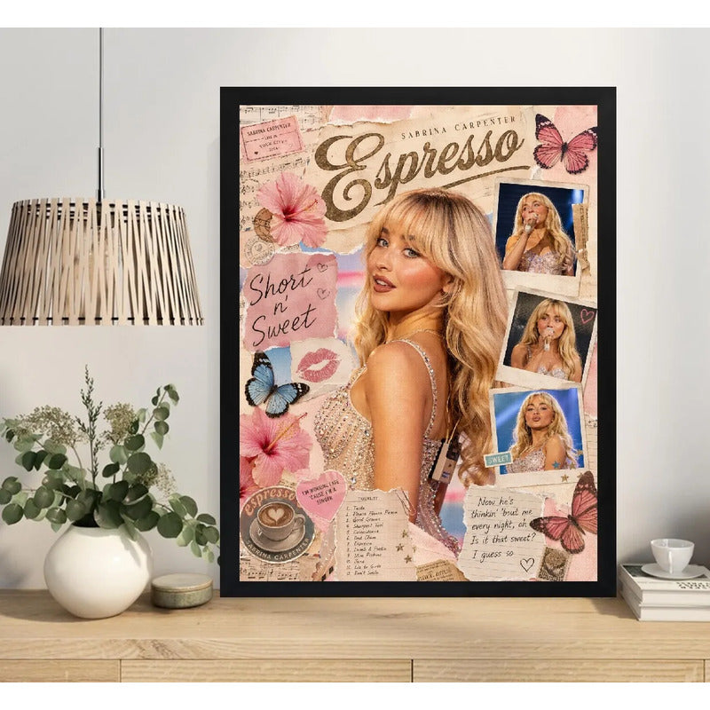 Cuadro Sabrina Carpenter Short N' Sweet Album Musica Pop Marco Negro