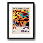 Cuadro Yayoi Kusama Arte Ville París 53x43cm Con Paspartú Marco Negro