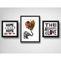 Set 3 Cuadros Elefante Amor Corazón Home Sweet Home Frase