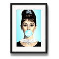 Cuadro Audrey Hepburn Chicle Goma Pop Art Con Paspartu